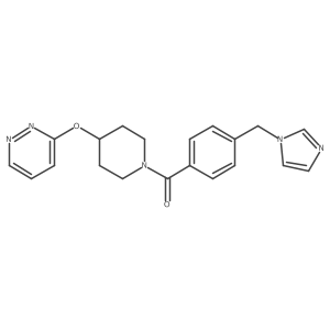(4-((1H-imidazol-1-yl)methyl)phenyl)(4-(pyridazin-3-yloxy)piperidin-1-yl)methanone结构式