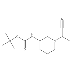 Carbamic acid, N-[1-(1-cyanoethyl)-3-piperidinyl]-, 1,1-dimethylethyl ester Structure