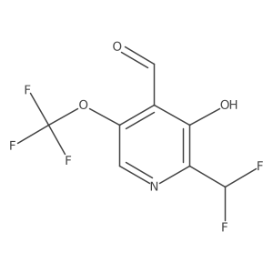2-(Difluoromethyl)-3-hydroxy-5-(trifluoromethoxy)pyridine-4-carboxaldehyde结构式