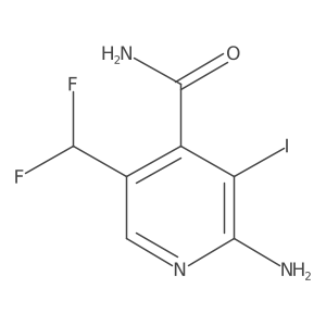 2-Amino-5-(difluoromethyl)-3-iodoisonicotinamide Structure