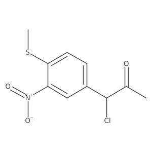1-Chloro-1-(4-(methylthio)-3-nitrophenyl)propan-2-one Structure