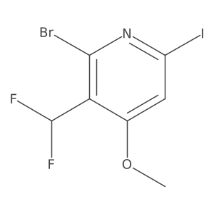 2-Bromo-3-(difluoromethyl)-6-iodo-4-methoxypyridine Structure