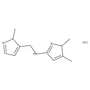 1,5-dimethyl-N-[(2-methylpyrazol-3-yl)methyl]pyrazol-3-amine;hydrochloride Structure