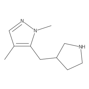 1,4-dimethyl-5-[(pyrrolidin-3-yl)methyl]-1H-pyrazole结构式