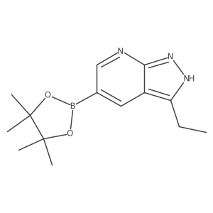 3-Ethyl-5-(4,4,5,5-tetramethyl-1,3,2-dioxaborolan-2-yl)-1H-pyrazolo[3,4-b]pyridine结构式