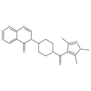 3-(1-(1,3,5-trimethyl-1H-pyrazole-4-carbonyl)piperidin-4-yl)pyrido[2,3-d]pyrimidin-4(3H)-one Structure
