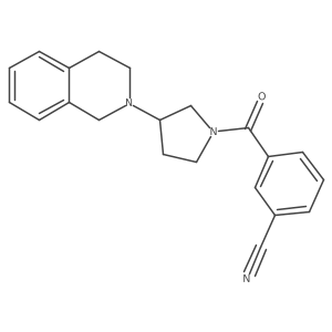 3-(3-(3,4-dihydroisoquinolin-2(1H)-yl)pyrrolidine-1-carbonyl)benzonitrile Structure