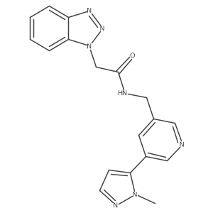 2-(1H-benzo[d][1,2,3]triazol-1-yl)-N-((5-(1-methyl-1H-pyrazol-5-yl)pyridin-3-yl)methyl)acetamide Structure