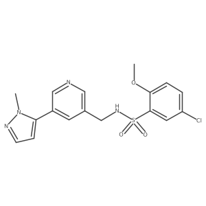 5-chloro-2-methoxy-N-((5-(1-methyl-1H-pyrazol-5-yl)pyridin-3-yl)methyl)benzenesulfonamide Structure