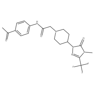 N-(4-acetylphenyl)-2-(4-(4-methyl-5-oxo-3-(trifluoromethyl)-4,5-dihydro-1H-1,2,4-triazol-1-yl)piperidin-1-yl)acetamide Structure