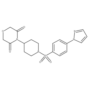 4-(1-((4-(1H-pyrazol-1-yl)phenyl)sulfonyl)piperidin-4-yl)morpholine-3,5-dione Structure