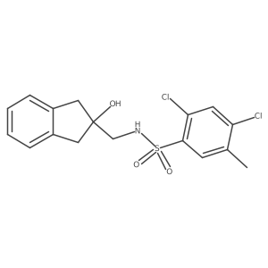 2,4-dichloro-N-((2-hydroxy-2,3-dihydro-1H-inden-2-yl)methyl)-5-methylbenzenesulfonamide结构式