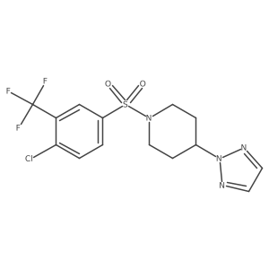 1-((4-chloro-3-(trifluoromethyl)phenyl)sulfonyl)-4-(2H-1,2,3-triazol-2-yl)piperidine Structure