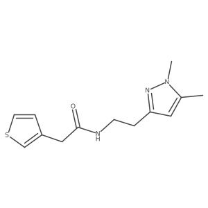 N-(2-(1,5-dimethyl-1H-pyrazol-3-yl)ethyl)-2-(thiophen-3-yl)acetamide结构式