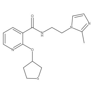 N-(2-(2-methyl-1H-imidazol-1-yl)ethyl)-2-((tetrahydrothiophen-3-yl)oxy)nicotinamide Structure