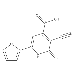 3-Cyano-6-(furan-2-yl)-2-thioxo-1,2-dihydropyridine-4-carboxylic acid Structure