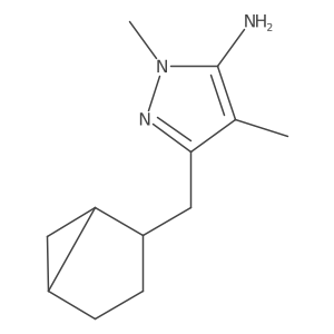 rac-3-{[(1R,5S)-bicyclo[3.1.0]hexan-2-yl]methyl}-1,4-dimethyl-1H-pyrazol-5-amine Structure