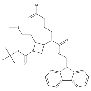4-({1-[(tert-butoxy)carbonyl]-2-(2-methoxyethyl)azetidin-3-yl}({[(9H-fluoren-9-yl)methoxy]carbonyl})amino)butanoic acid结构式