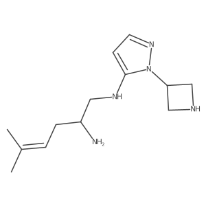 N1-[1-(azetidin-3-yl)-1H-pyrazol-5-yl]-5-methylhex-4-ene-1,2-diamine Structure