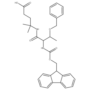 4-[(2R,3S)-3-(benzyloxy)-2-({[(9H-fluoren-9-yl)methoxy]carbonyl}amino)butanamido]-4-methylpentanoic acid结构式