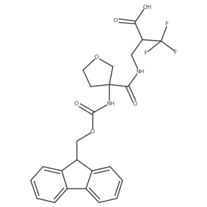 2-({[3-({[(9H-fluoren-9-yl)methoxy]carbonyl}amino)oxolan-3-yl]formamido}methyl)-3,3,3-trifluoropropanoic acid结构式