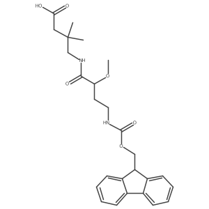 4-[4-({[(9H-fluoren-9-yl)methoxy]carbonyl}amino)-2-methoxybutanamido]-3,3-dimethylbutanoic acid结构式