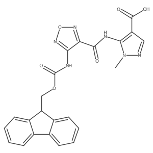 5-[4-({[(9H-fluoren-9-yl)methoxy]carbonyl}amino)-1,2,5-oxadiazole-3-amido]-1-methyl-1H-pyrazole-4-carboxylic acid Structure
