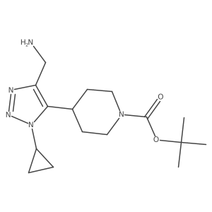 tert-butyl 4-[4-(aminomethyl)-1-cyclopropyl-1H-1,2,3-triazol-5-yl]piperidine-1-carboxylate Structure