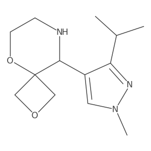 9-[1-methyl-3-(propan-2-yl)-1H-pyrazol-4-yl]-2,5-dioxa-8-azaspiro[3.5]nonane结构式