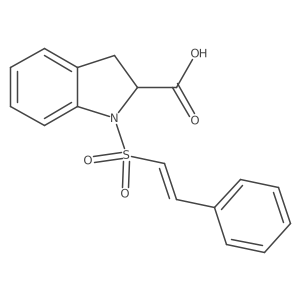1-(2-phenylethenesulfonyl)-2,3-dihydro-1H-indole-2-carboxylic acid结构式