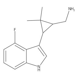 rac-[(1R,3R)-3-(4-fluoro-1H-indol-3-yl)-2,2-dimethylcyclopropyl]methanamine Structure