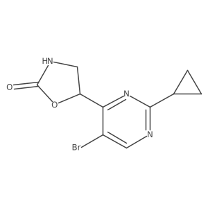5-(5-Bromo-2-cyclopropylpyrimidin-4-yl)-1,3-oxazolidin-2-one Structure