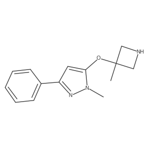 1-methyl-5-[(3-methylazetidin-3-yl)oxy]-3-phenyl-1H-pyrazole结构式