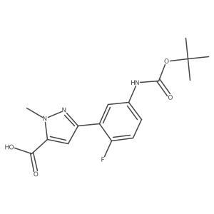 3-(5-{[(tert-butoxy)carbonyl]amino}-2-fluorophenyl)-1-methyl-1H-pyrazole-5-carboxylic acid Structure