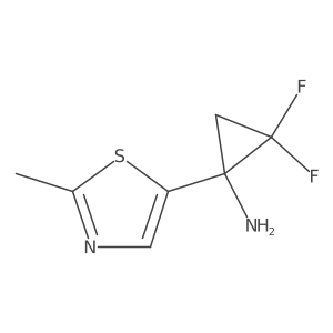 2,2-Difluoro-1-(2-methyl-1,3-thiazol-5-yl)cyclopropan-1-amine结构式