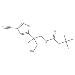 tert-butyl N-[3-amino-2-(4-cyanothiophen-2-yl)-2-methylpropyl]carbamate结构式