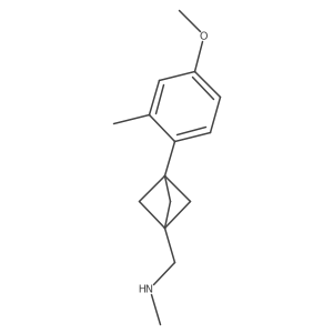 {[3-(4-Methoxy-2-methylphenyl)bicyclo[1.1.1]pentan-1-yl]methyl}(methyl)amine结构式