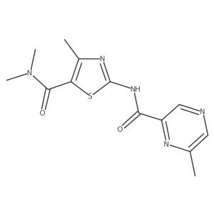 N-[5-(dimethylcarbamoyl)-4-methyl-1,3-thiazol-2-yl]-6-methylpyrazine-2-carboxamide结构式