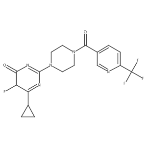 6-cyclopropyl-5-fluoro-2-[4-[6-(trifluoromethyl)pyridine-3-carbonyl]piperazin-1-yl]-5H-pyrimidin-4-one结构式
