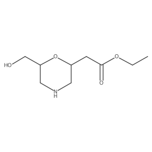 rac-ethyl 2-[(2R,6S)-6-(hydroxymethyl)morpholin-2-yl]acetate Structure