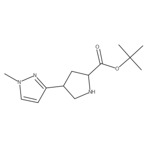 tert-butyl (2S)-4-(1-methyl-1H-pyrazol-3-yl)pyrrolidine-2-carboxylate结构式