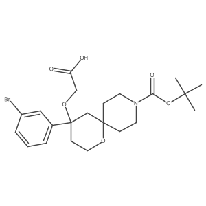 2-{[4-(3-Bromophenyl)-9-[(tert-butoxy)carbonyl]-1-oxa-9-azaspiro[5.5]undecan-4-yl]oxy}acetic acid结构式
