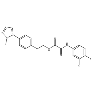 N-(3-chloro-4-fluorophenyl)-N'-{2-[4-(1-methyl-1H-pyrazol-5-yl)phenyl]ethyl}ethanediamide结构式