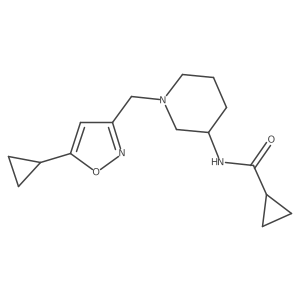 N-{1-[(5-cyclopropyl-1,2-oxazol-3-yl)methyl]piperidin-3-yl}cyclopropanecarboxamide Structure