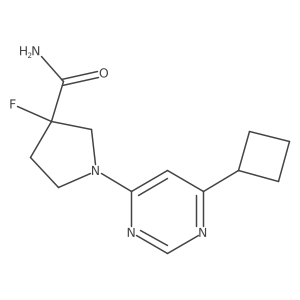 1-(6-Cyclobutylpyrimidin-4-yl)-3-fluoropyrrolidine-3-carboxamide Structure
