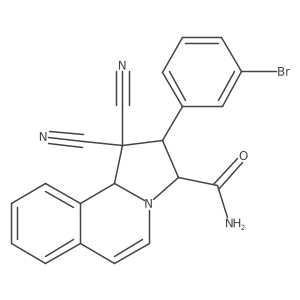 2-(3-Bromophenyl)-1,1-dicyano-1,2,3,10b-tetrahydropyrrolo[2,1-a]isoquinoline-3-carboxamide结构式