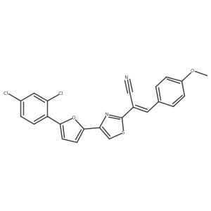 2-{4-[5-(2,4-Dichlorophenyl)-2-furyl]-1,3-thiazol-2-yl}-3-(4-methoxyphenyl)acrylonitrile Structure