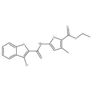 Ethyl 5-(3-chlorobenzo[b]thiophene-2-carboxamido)-3-methylthiophene-2-carboxylate Structure