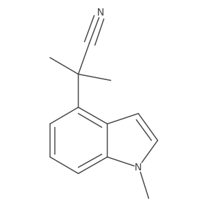 2-methyl-2-(1-methyl-1H-indol-4-yl)propanenitrile结构式