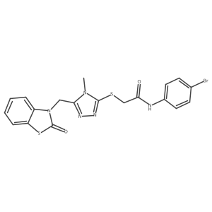 N-(4-bromophenyl)-2-({4-methyl-5-[(2-oxo-2,3-dihydro-1,3-benzothiazol-3-yl)methyl]-4H-1,2,4-triazol-3-yl}sulfanyl)acetamide结构式
